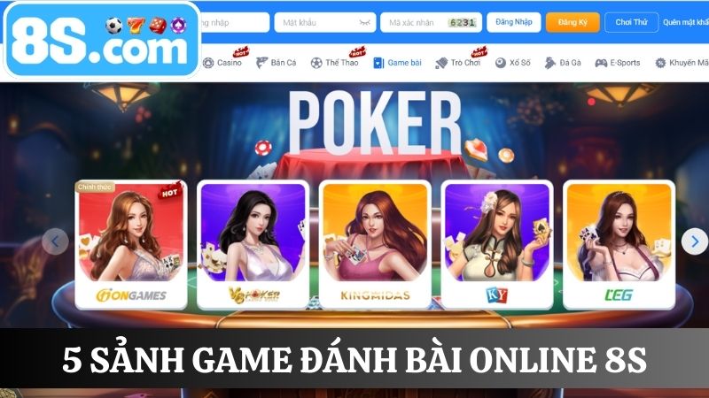 5 sảnh game đánh bài online 8S