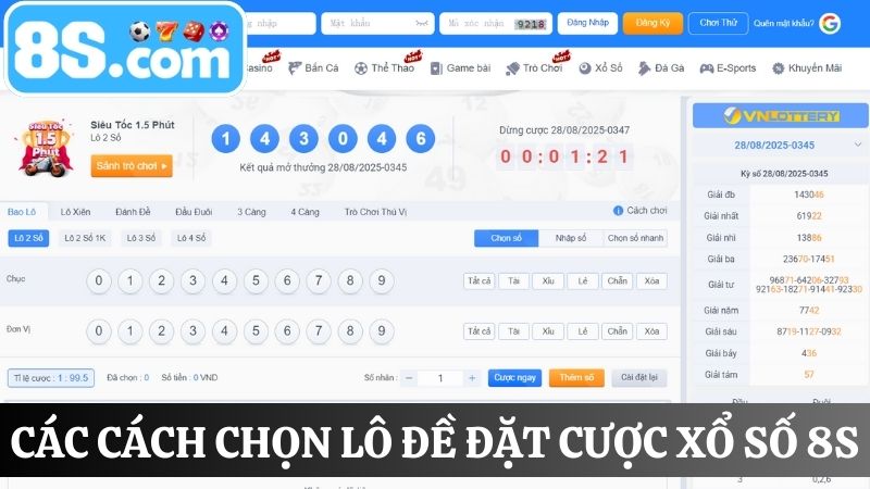 đặt cược trực tiếp xổ số 8S